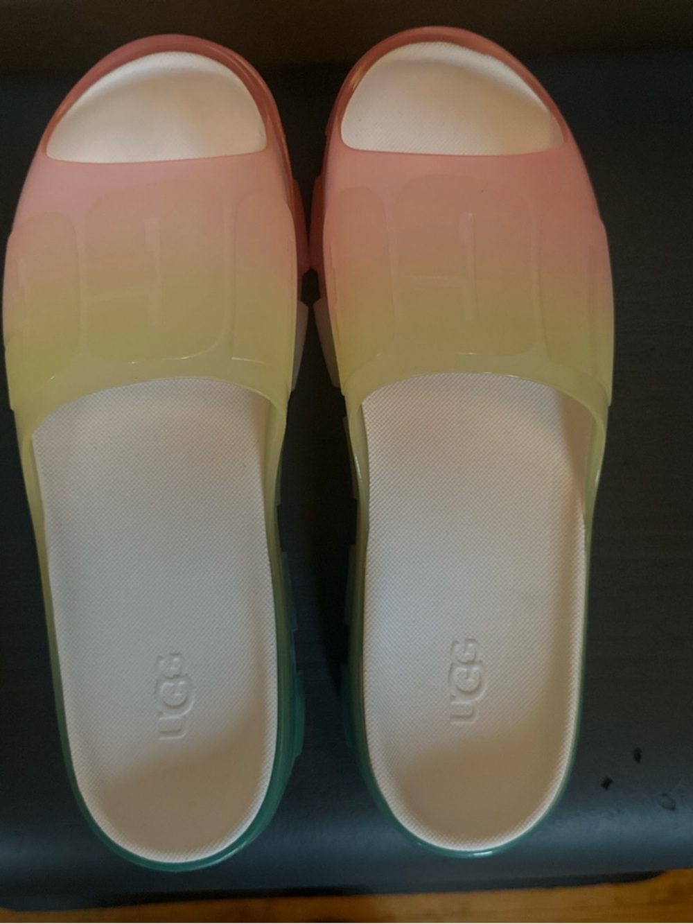 UGG Gradient Slide Sandals in Yellow, Orange, Pink - Picture 2 of 4